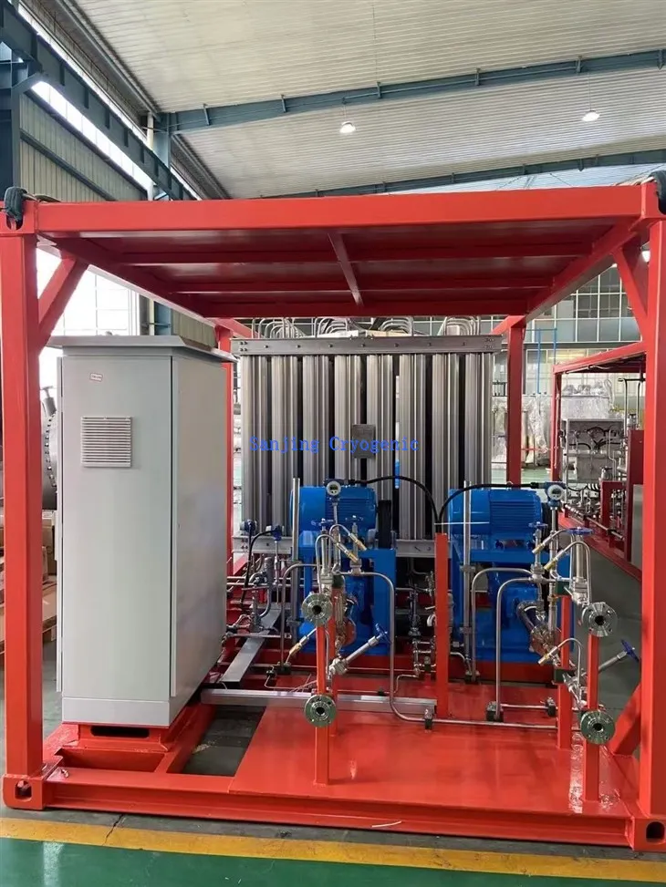 High Quality LOX LAR LIN Reciprocating Pump Skid For Gas Filling